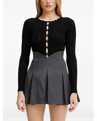 Elisabetta Franchi - Button-Detail Ribbed-Knit Top - Lyst
