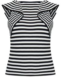 Max Mara - Vieste Striped Ruffled Top - Lyst