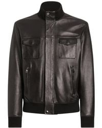 Dolce & Gabbana - Lambskin Bomber Jacket - Lyst