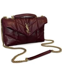 Saint Laurent - Toy Puffer Gewatteerde Schoudertas Met Kettinghengsel - Lyst