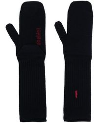 Doublet - Logo-embroidered Ribbed-knit Gloves - Lyst