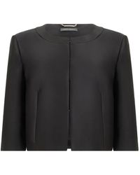 Alberta Ferretti - Round-Neck Cropped Jacket - Lyst