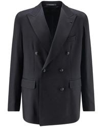 Tagliatore - Double-Breasted Peak-Lapel Suit Jacket - Lyst