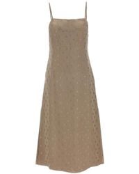 Fendi - Floral-Jacquard Silk Midi Dress - Lyst