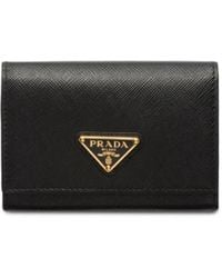 Prada - Saffiano-Leather Card Holder - Lyst