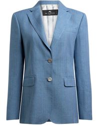 Etro - Pegaso-Buttons Striped Single-Breasted Blazer - Lyst
