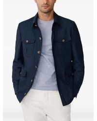 Hackett - Melange Chambray-Linen Jacket - Lyst