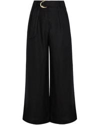 Hevron - Alina Pleated Buckle Palazzo Pants - Lyst