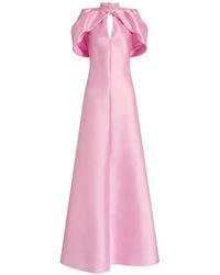 Alberta Ferretti - Maxi Mikado Cut-Out Draped-Sleeve Dress - Lyst