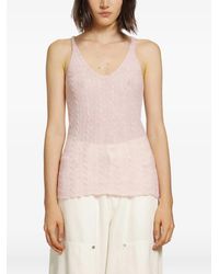 Haikure - Lois Cable-Knit Semi-Sheer Tank Top - Lyst