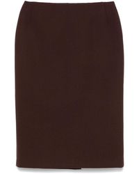 Miu Miu - Virgin Wool Pencil Midi Skirt - Lyst