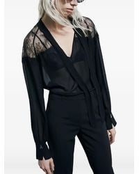 Patrizia Pepe - Lace-Detail Blouse - Lyst