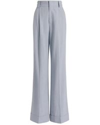 Alberta Ferretti - Pantalone High-Waisted Wide-Leg Viscose Trousers - Lyst