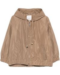 Max Mara - Hooded Jacket With Embroidered Logo Ribbons - Lyst