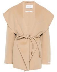 Sportmax - Belted Shawl-Collar Wool Coat - Lyst