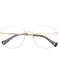Gucci - Metallic Oversized-Frame Glasses - Lyst