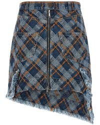 Vivienne Westwood - Sailor Frayed Asymmetrical Cotton Mini Skirt - Lyst