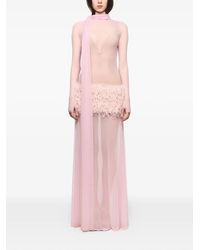 Atu Body Couture - Feather-Trimmed Scarf-Detail Maxi Dress - Lyst
