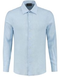 Emporio Armani - Camisa de lino de manga larga - Lyst