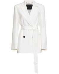 Kiton - Double-Breasted Belted Jacket - Lyst