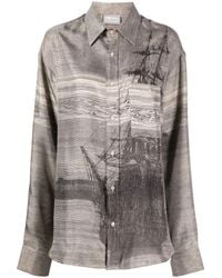Pierre Louis Mascia - Graphic-Print Long-Sleeve Shirt - Lyst
