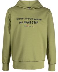 Kiton - Quote-print Cotton-blend Hoodie - Lyst