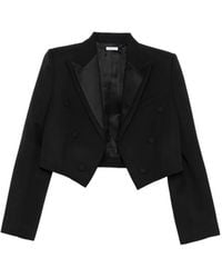 McQueen - Double Lapel Cropped Jacket - Lyst