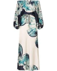 Silvia Tcherassi - Rossi Wave-print Silk Dress - Lyst