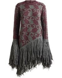 Etro - Robe Courte À Franges En Jacquard De Laine Et Alpaga, Femme, Taille - Lyst