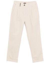 Peserico - Pleated-Detail Turn-Up Trousers - Lyst