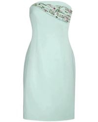 Genny - Robe Courte À Col Brodé - Lyst