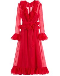 Valentino Garavani - Organza Midi Dress - Lyst