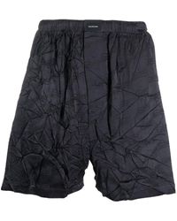 Black Crease-effect jacquard pajama shorts Farfetch Men Clothing Loungewear Pajamas 