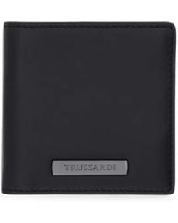 Trussardi - Logo-Plaque Bi-Fold Wallet - Lyst