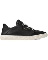 Jimmy Choo - Diamond Leather Lace-Up Sneakers - Lyst