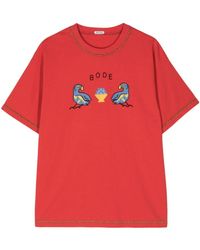Bode - Embroidered Organic-Cotton T-Shirt - Lyst