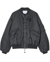 Cecilie Bahnsen - Feilan Bow-Detail Ruched-Sleeves Bomber Jacket - Lyst