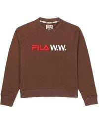 Fila - Elena Logo-Detail Crew-Neck Sweatshirt - Lyst