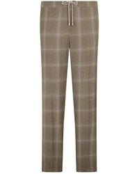 Malo - Drawstring Checked Trousers - Lyst