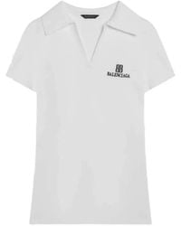 Balenciaga - Logo-Print V-Neck T-Shirt - Lyst