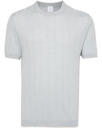 Eleventy - Geripptes T-Shirt aus Wolle - Lyst
