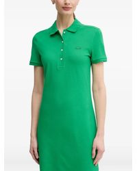 Lacoste - Vestido corto estilo polo de manga corta - Lyst