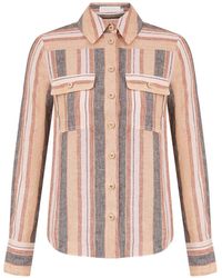 Zimmermann - Wanderlust Striped Patch-Pocket Shirt - Lyst