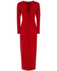 Alessandra Rich - Cady V-Neck Button Maxi Dress - Lyst