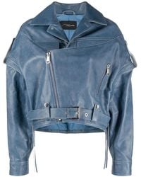 Manokhi - Calf Leather Biker Jacket - Lyst