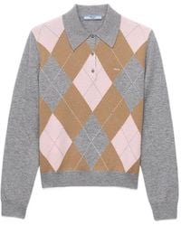 Prada - Pullover Mit Argyle-Muster - Lyst