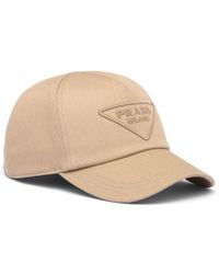 Prada - Logo-embroidered Denim Baseball Cap - Lyst