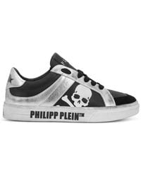 Philipp Plein - Retrokickz Skull-Motif Leather Sneakers - Lyst