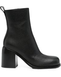 Sergio Rossi - Square-Toe Block-Heel Ankle Boots - Lyst