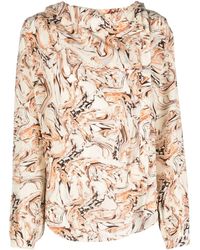 Isabel Marant - Tiphaine Marble-print Silk Blouse - Lyst